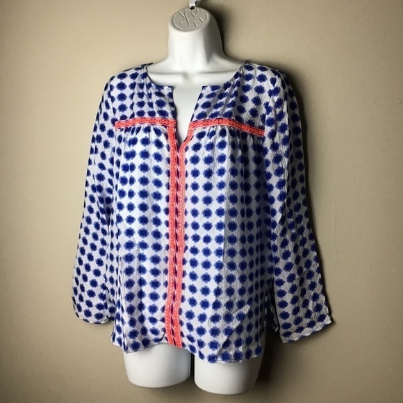 VINEYARD vines geometric dot textured silk top - Picture 2 of 5
